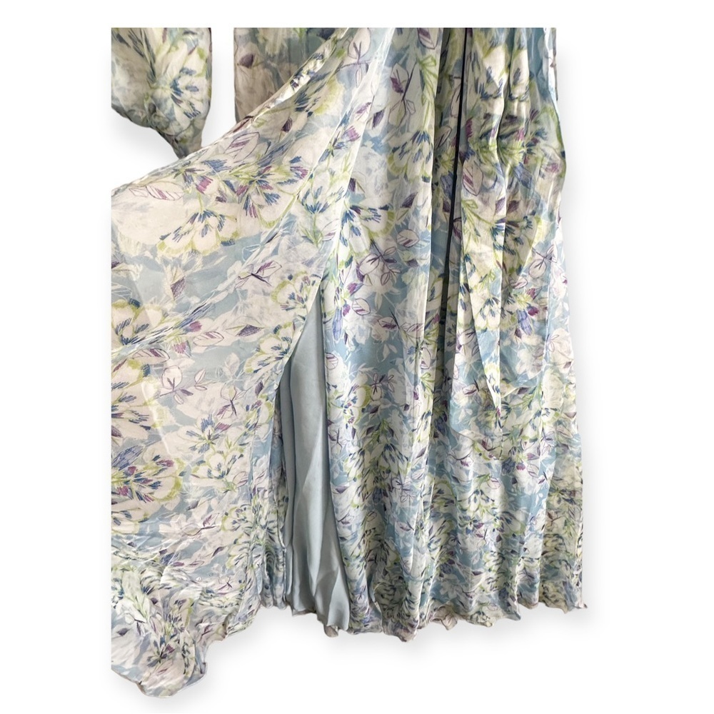 NWT Eywasouls Malibu | Lara Long Sleeve Dress., blue floral, Size M/L - Picture 7 of 16